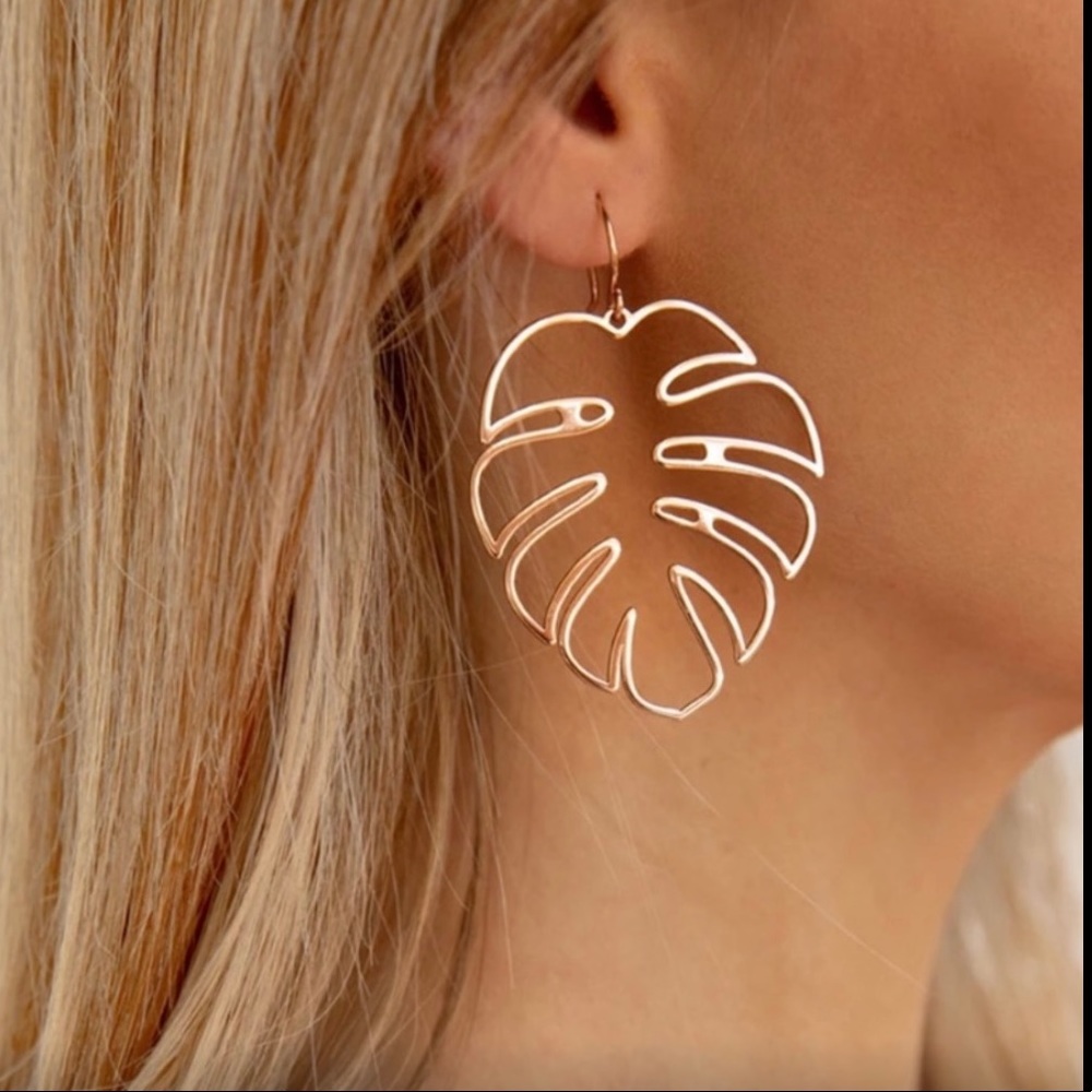 SOLD Boho Palm Tree Leaf CutOut Earring